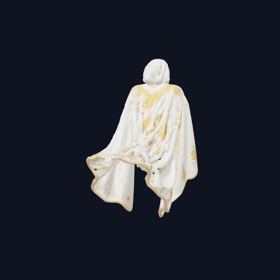 Celestial White Cloak with Gold Embroidery model pack